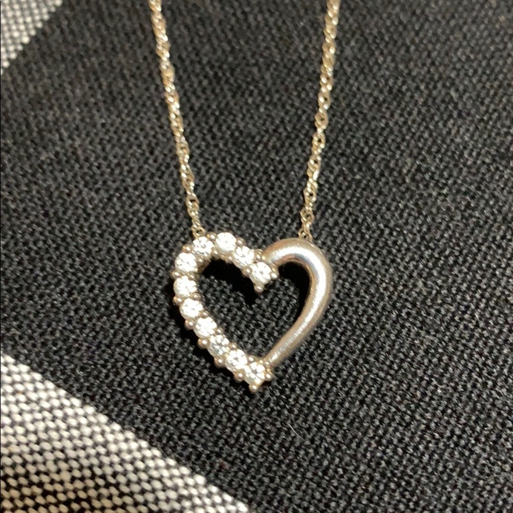 White Sapphire Heart Pendant